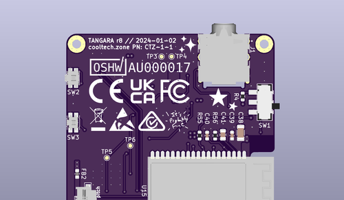 A 3D render of part of the mainboard PCB.