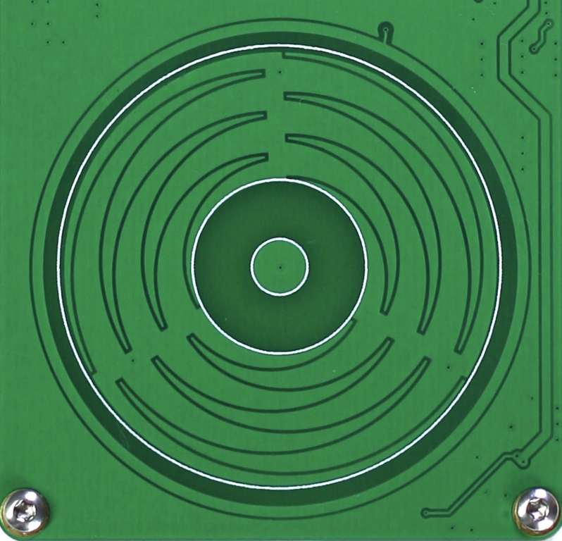 A photo of the trackpad design on Tangara's faceplate